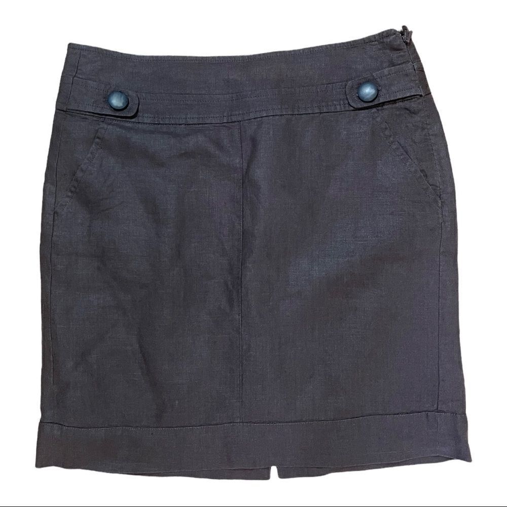Banana Republic Factory Women’s Sz 0 Solid Brown Linen Skirt Lined Causal Modern